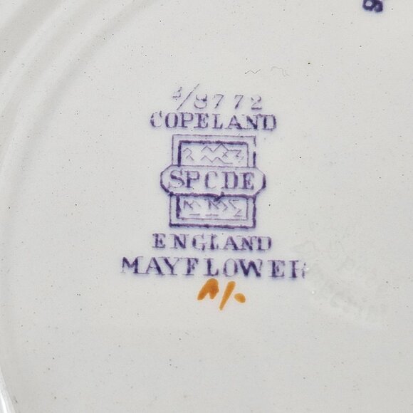 Copeland Spode Mayflower 2 Bread And Butter Plates Floral Lavender England - Picture 3 of 10